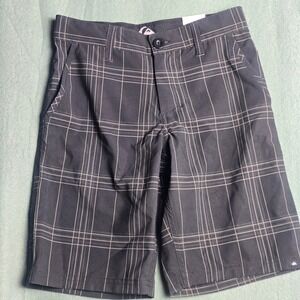 Quiksilver Boys Hybrid Shorts Size 8 Plaid Grey 2540A65103-01-PC New